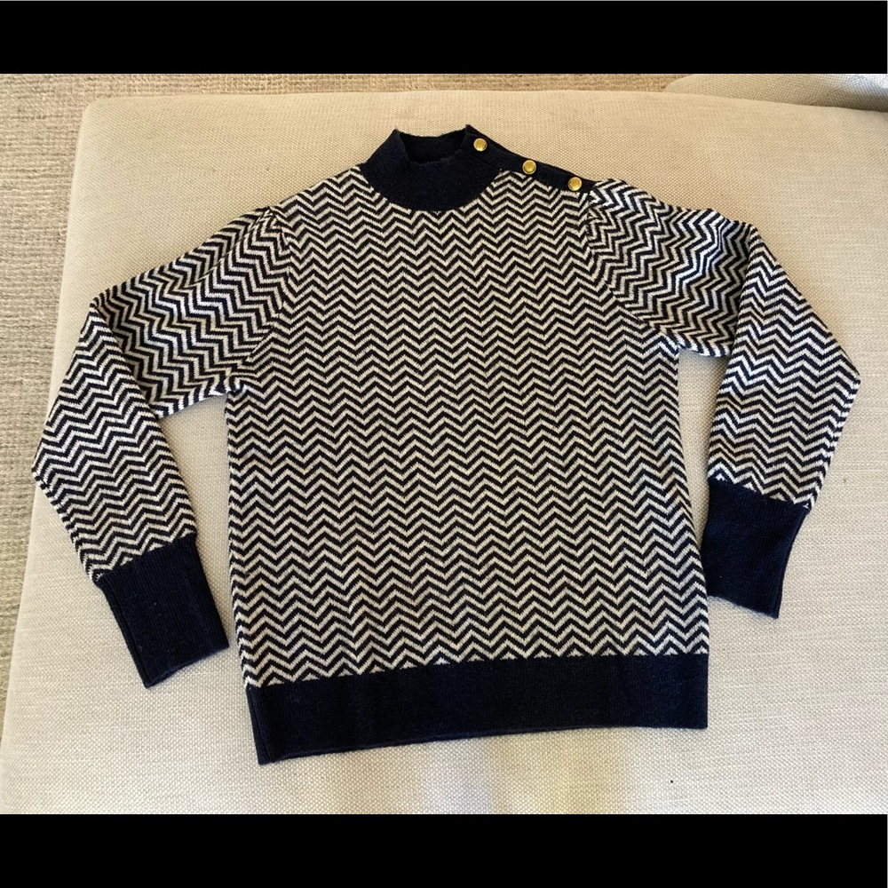 Navy white J Crew sweater